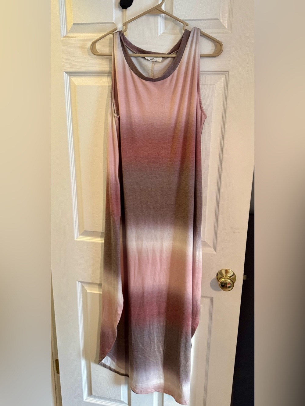 Zenana Outfitters Sleeveless Ombre Maxi Dress in Pink and Brown